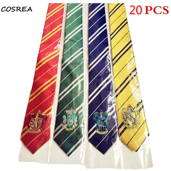 

Cosrea Wholesale 20 PCS / lot Ties Hermione Granger Cosplay Costume Gryffindor Slytherin Hufflepuff Ravenclaw Necktie