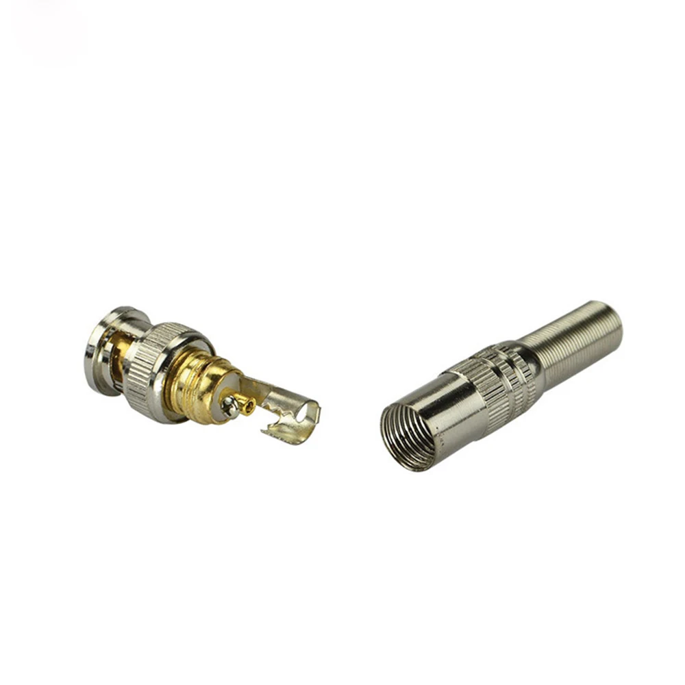 50 Solder-less Fitting Spring Coaxial BNC Connector for CCTV Security Camera DVR