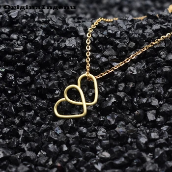 

Handmade Heart Shape Necklaces 925 Silver Gold Filled Jewelry Simple Pendant Dainty Choker Jewelry for Women Collier Necklace