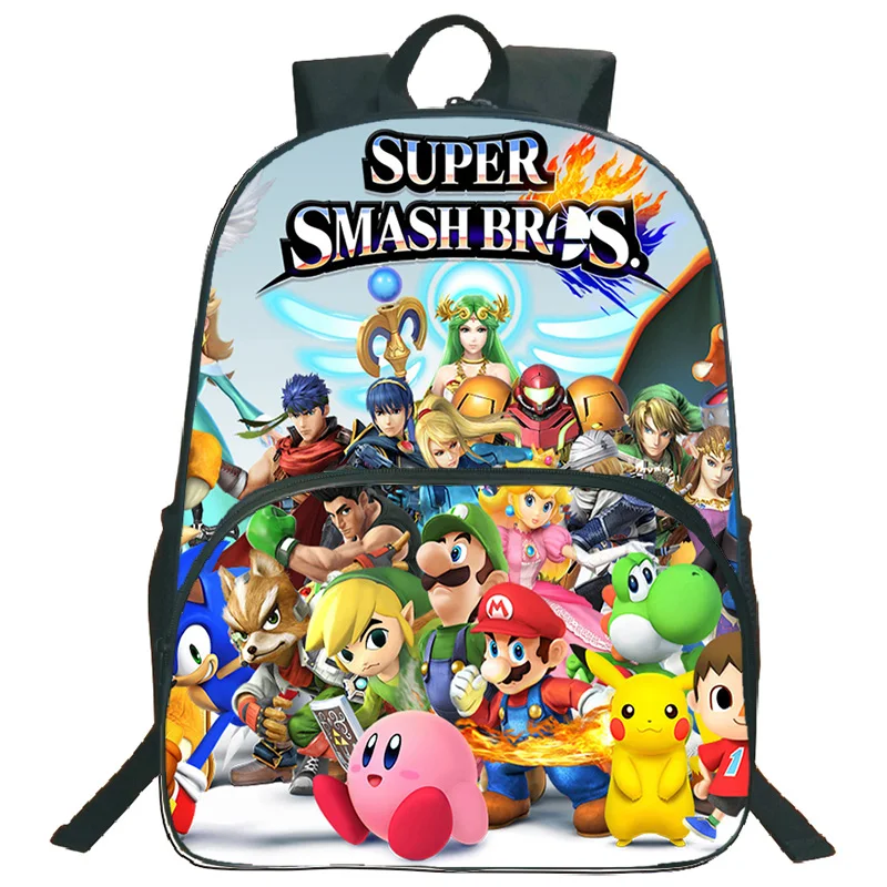 Высококачественный школьный рюкзак Super Mario Smash Bros для детей, мальчиков и девочек, Mochila, модный цветной узор, рюкзак для ноутбука для подростков - Цвет: 7
