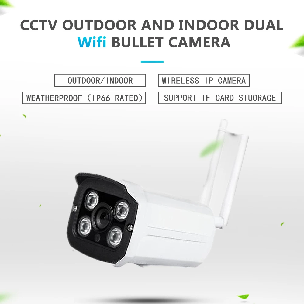 720P HD наружная Водонепроницаемая беспроводная CCTV IP камера мини пуля WIFI IRCUT система
