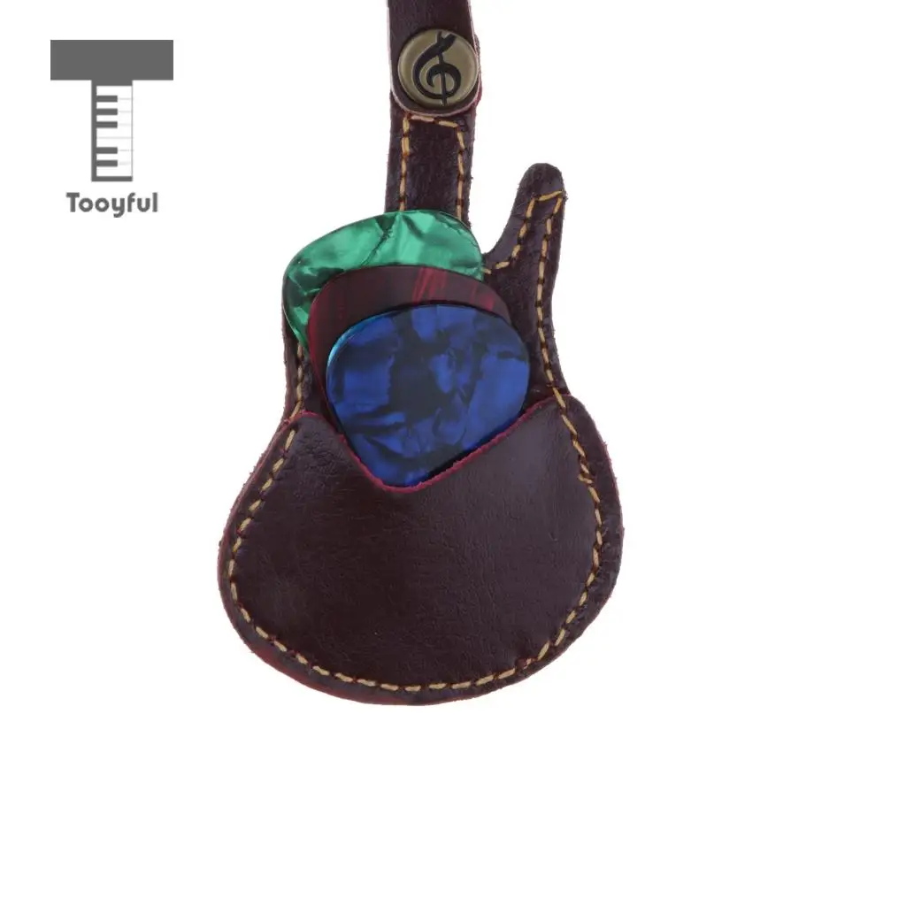 1 Piece Guitar Pick Plectrum Case Bag Keychain Key Fob Bag Ukulele Guitar String Instrument Parts