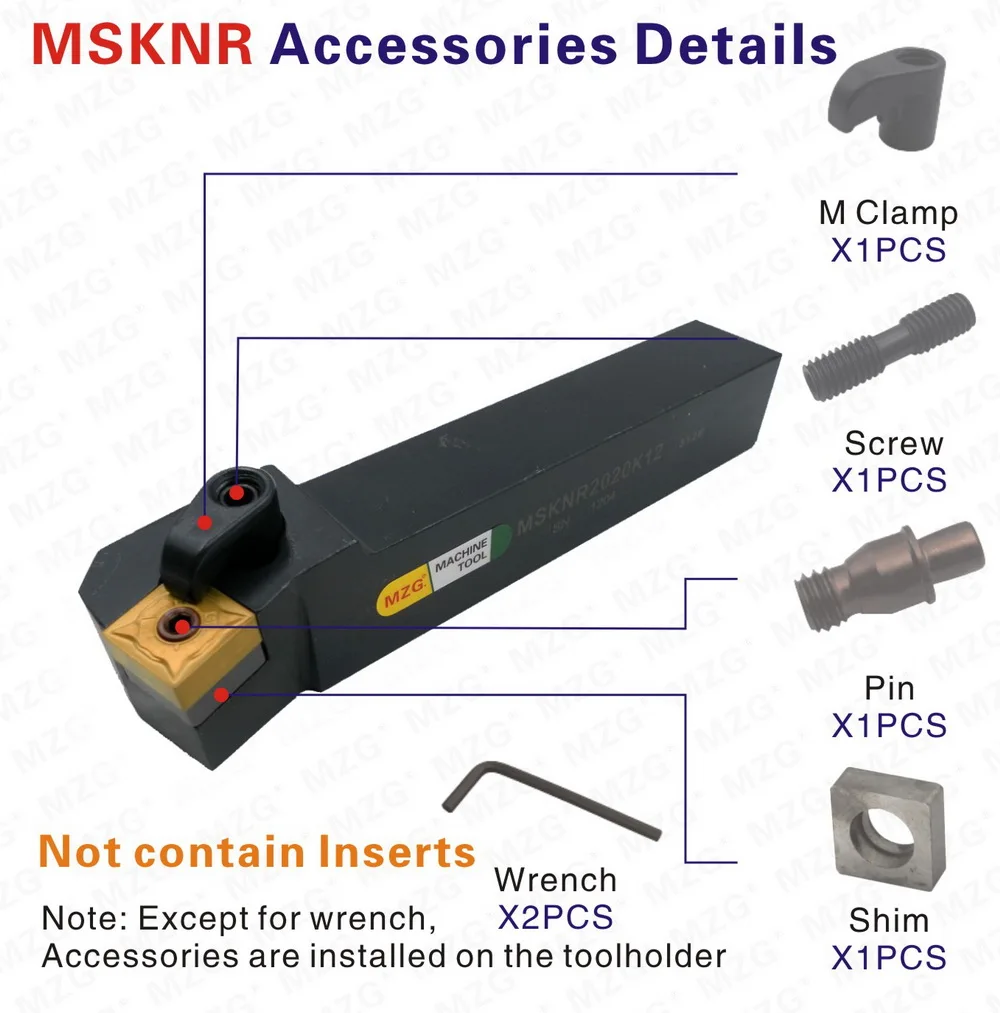 MZG 20 мм 25 мм MSKNR1616H12 токарный станок с ЧПУ Арбор обработка бурильная режущая установка металлические режущие инструменты держатели внешние Токарные Инструменты держатель