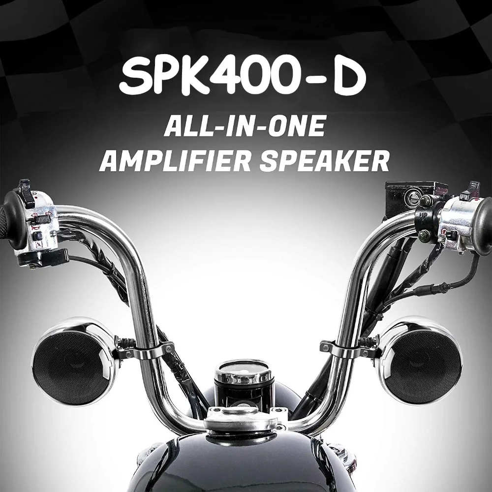 

Aileap SPK400-D 2 Channel 4.5 Inches Motorcycle Bluetooth Speakers 600W Amplifier Stereo Audio System Support AUX MP3 - Chrome