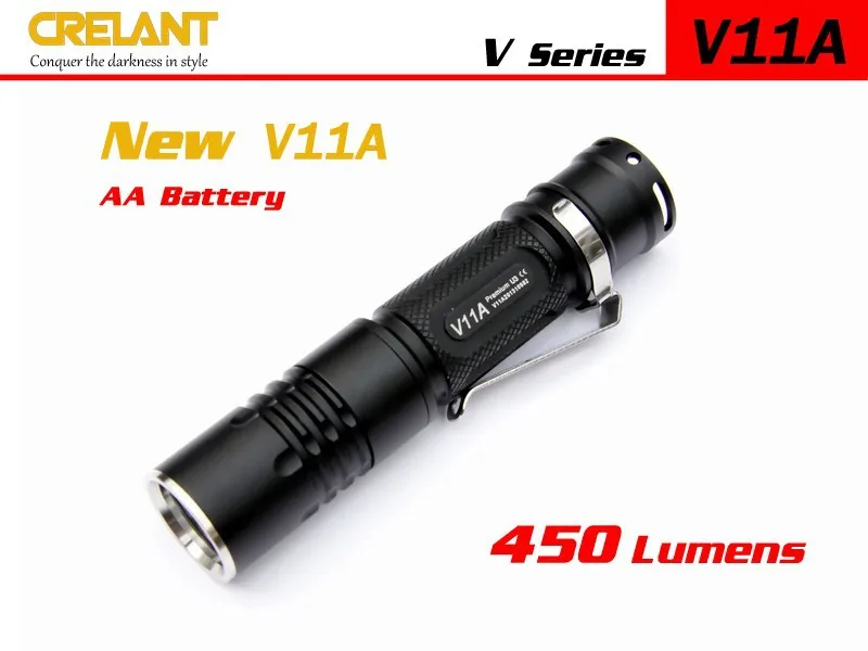 CRELANT V11A cree XM-L2 led 450 люмен 1* AA батареи EDC фонарик, Портативный, Поход фонарик