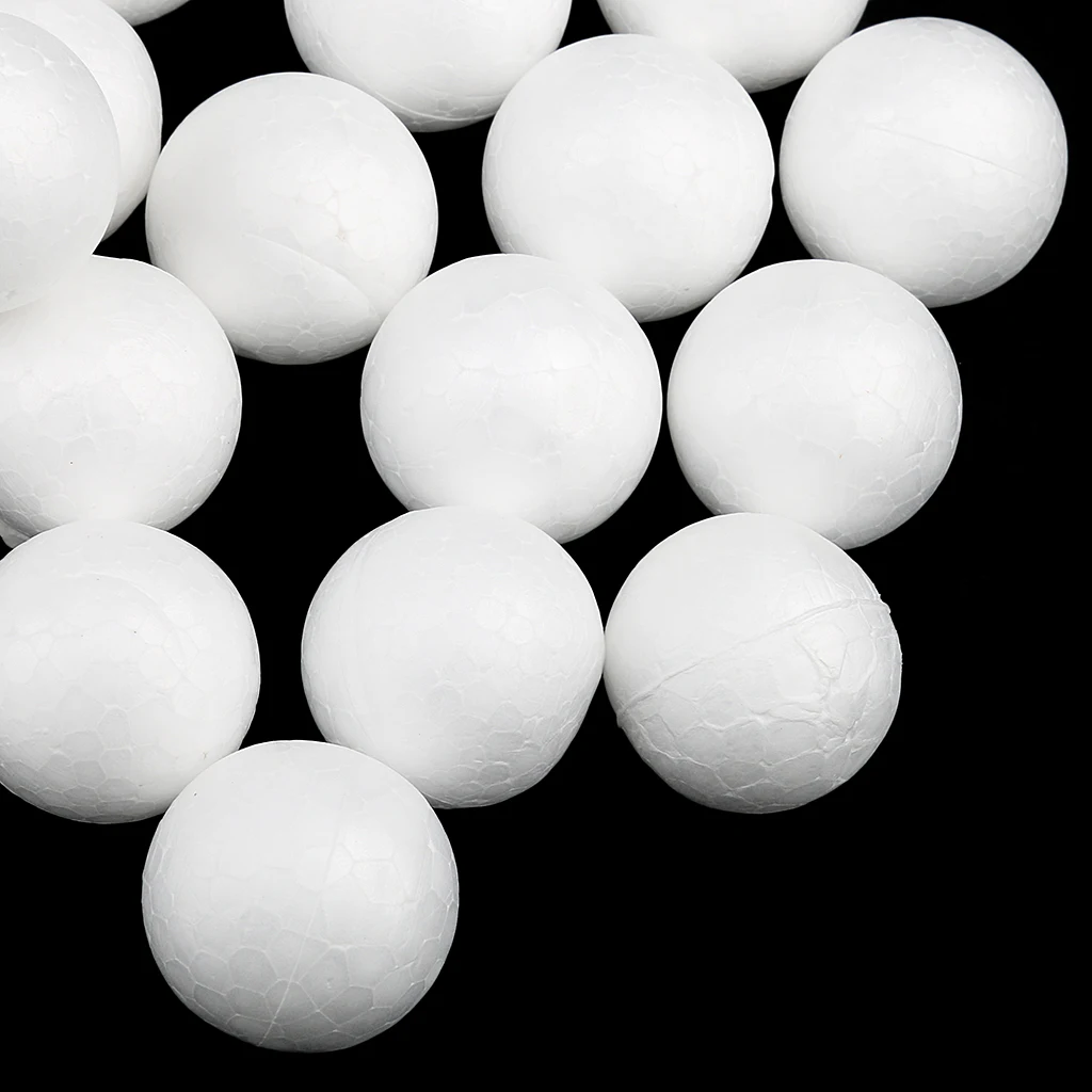 200 pcs Modelling Craft Polystyrene Foam Balls Styrofoam Spheres Kids Craft 30mm