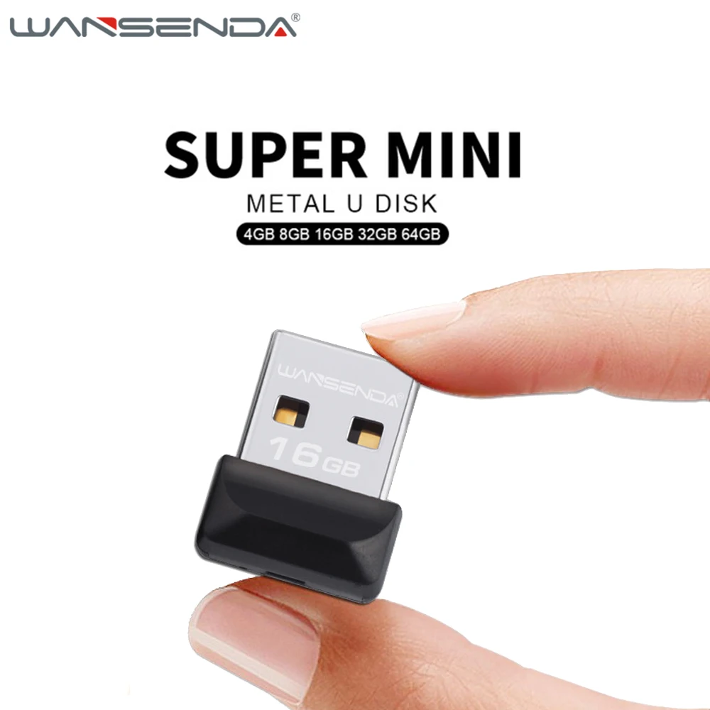 WANSENDA USB флеш-накопитель супер мини 64 Гб маленький Флешка 32 16 водонепроницаемый 2 0