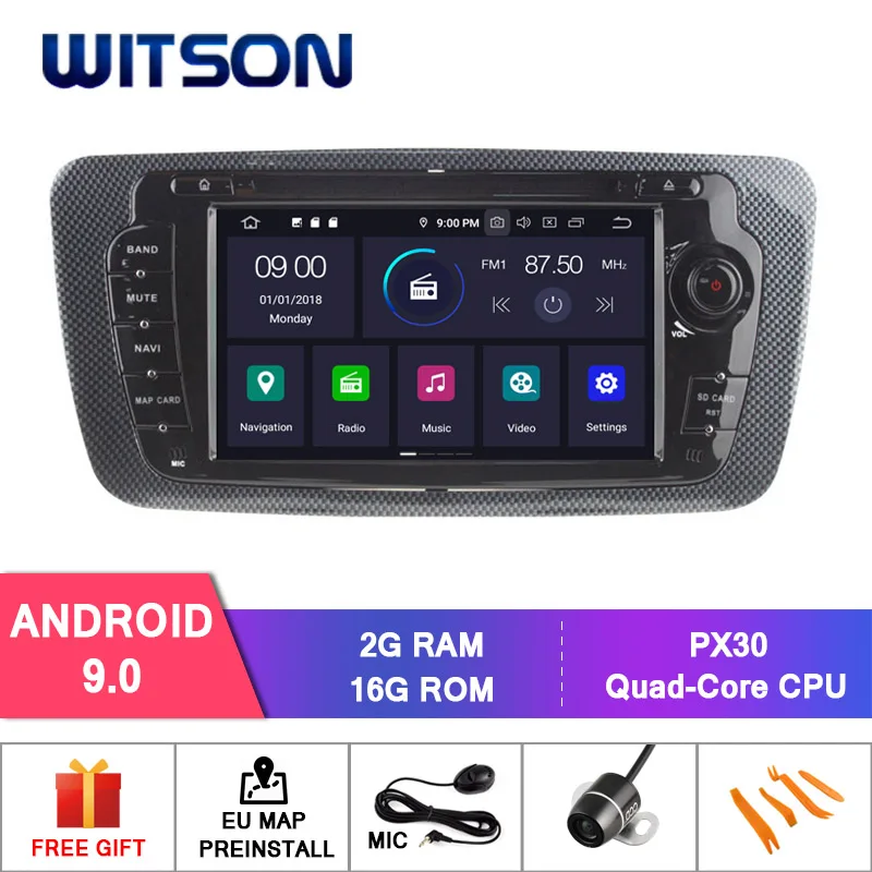 Flash Deal WITSON Android 9.0 car dvd player with gps for SEAT IBIZA 2009-2013 4G RAM 32GB Flash car audio gps dvd car radio car gps dvd 1