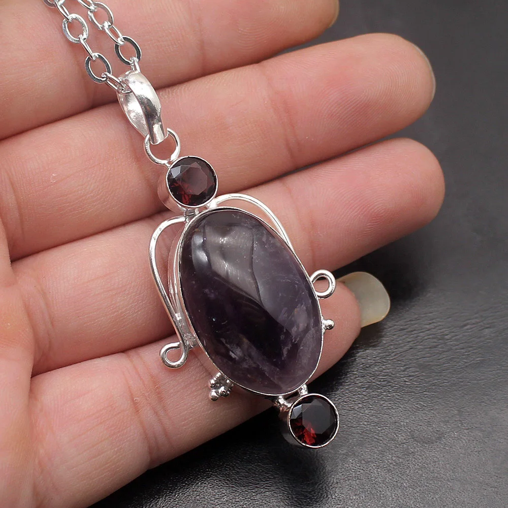 Великолепное фиолетовое ожерелье с подвеской из аметиста Charoite Подвески