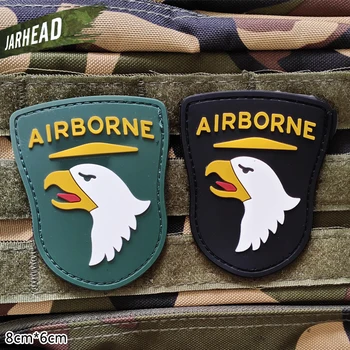 

101st Airborne Division Military PVC Patches Velcro Rubber Armband Tactical Badge Personality For Backpack Hat Clothes