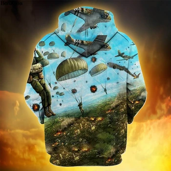 

PARATROOPER ART RURQUOISE 3D HOODIE Hip Hop Famous Brand Sweatshirt