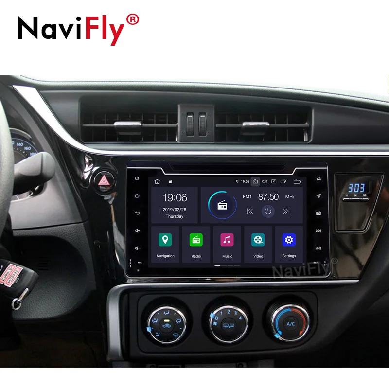 Top NaviFly PX30 Android 9.0 Car Radio gps for Toyota Corolla Auris Fortuner Estima vios Innova 2016 2017 2018 2 Din DVD Multimedia 4