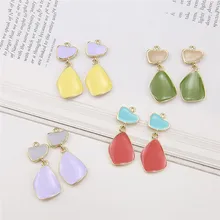 10 шт./лот, массивные серьги для женщин, сплав, блестящие серьги-гвоздики, материал, сделай сам, ювелирные аксессуары