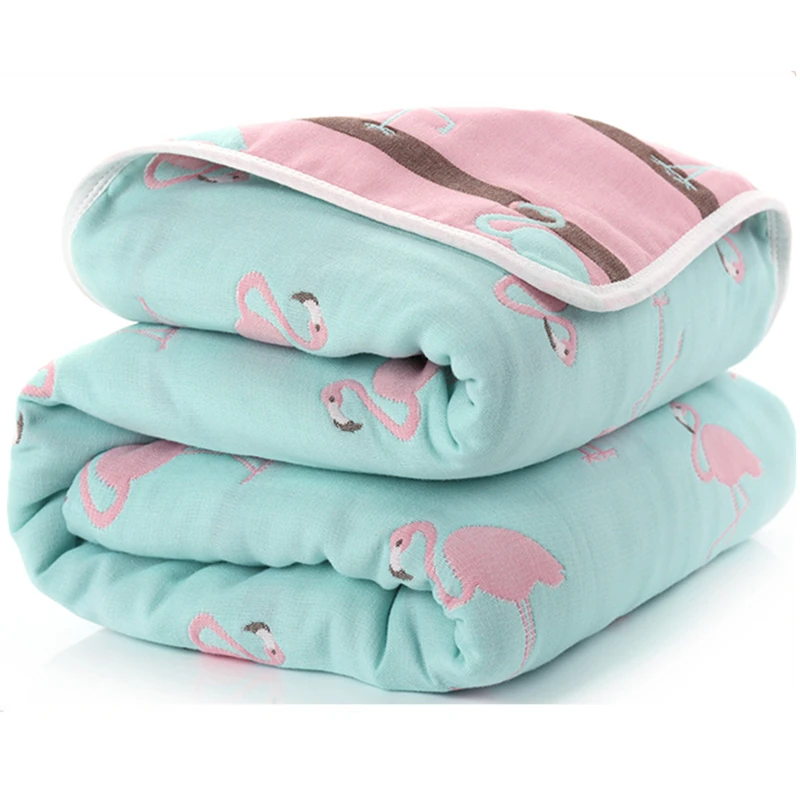 font b Baby b font Blanket 115 CM Muslin Cotton 6 Layers Thick Newborn Swaddling