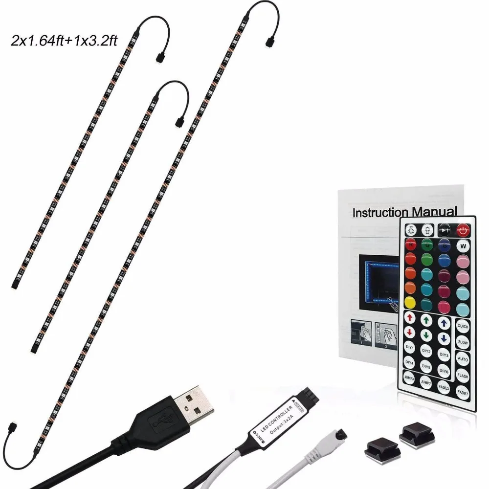 Led ТВ Подсветка комплект 5050 RGB фонового освещения с 44 КЛЮЧ Remote Monitor смещения огни USB