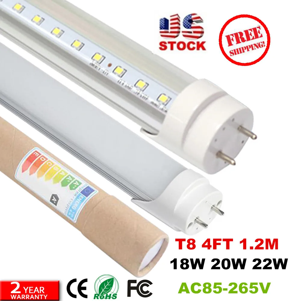 Светодиодная лампа t8 4 фута 18 Вт 20 22 1200 мм|led fluorescent lamp|light tubetube light |