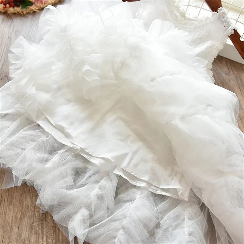 Летние Детские платья для девочек, пышное многослойное платье-пачка Элегантное свадебное платье принцессы Одежда для дня рождения для девочек от 3 до 8 лет