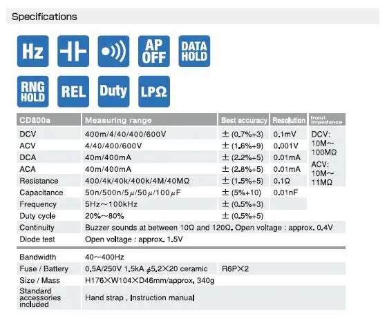 Цифровой мультиметр CD800A CD800a DMM 4000 вольт счетчик тестер метр SANWA