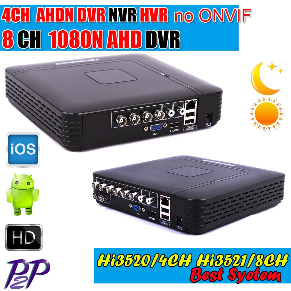  Mini DVR 4/8CH DVR Recorder Full HD P2P Cloud DVR Recorder HD1920*1080 Video Recording system 4CH AHD HVR Free Shipping 
