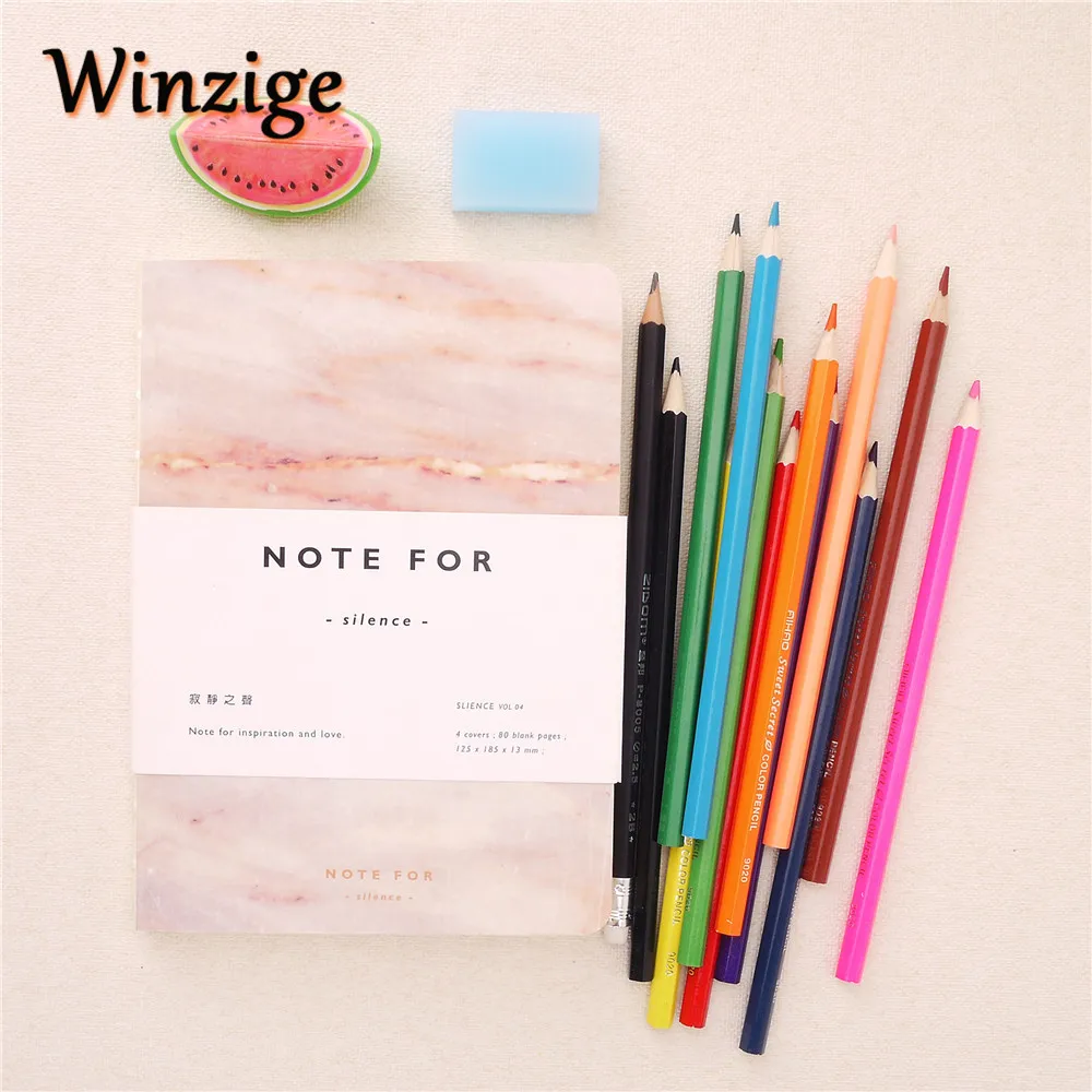 

Portable Blank Sketchbook Stationery Set With Colored Pencils Eraser Pencil Case Super Value Notebook Planner Suit Diary
