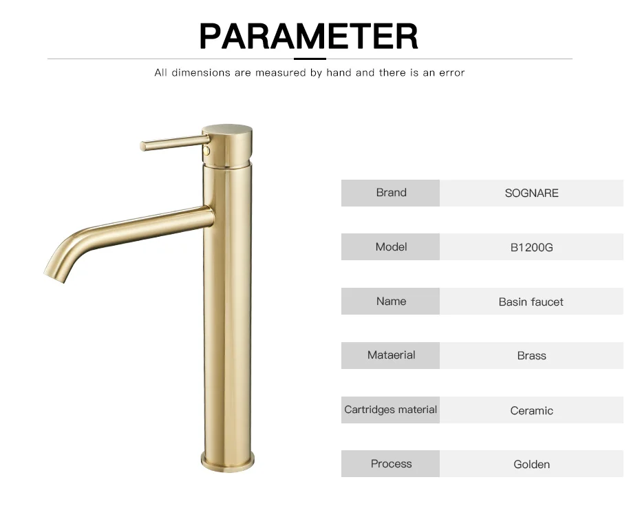 SOGNARE смеситель для раковины, смеситель для ванной комнаты, смеситель для воды, Роскошный водопад, высокий кран для ванной, смеситель для раковины, Матовый Золотой смеситель