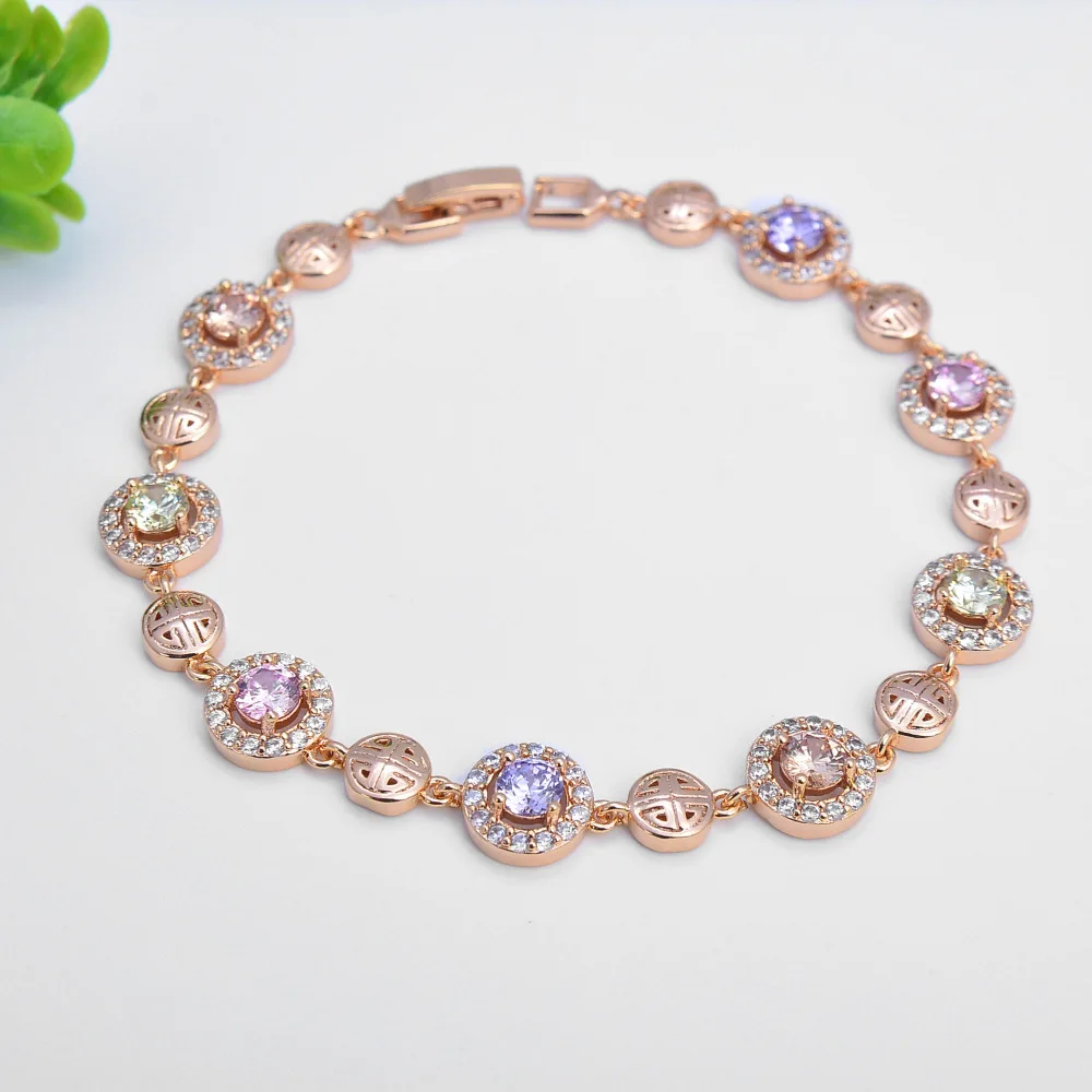 Europe and America Happy edge color zircon Bracelet 100% copper size 200*10 mm Wholesale retail Not fade | Украшения и аксессуары