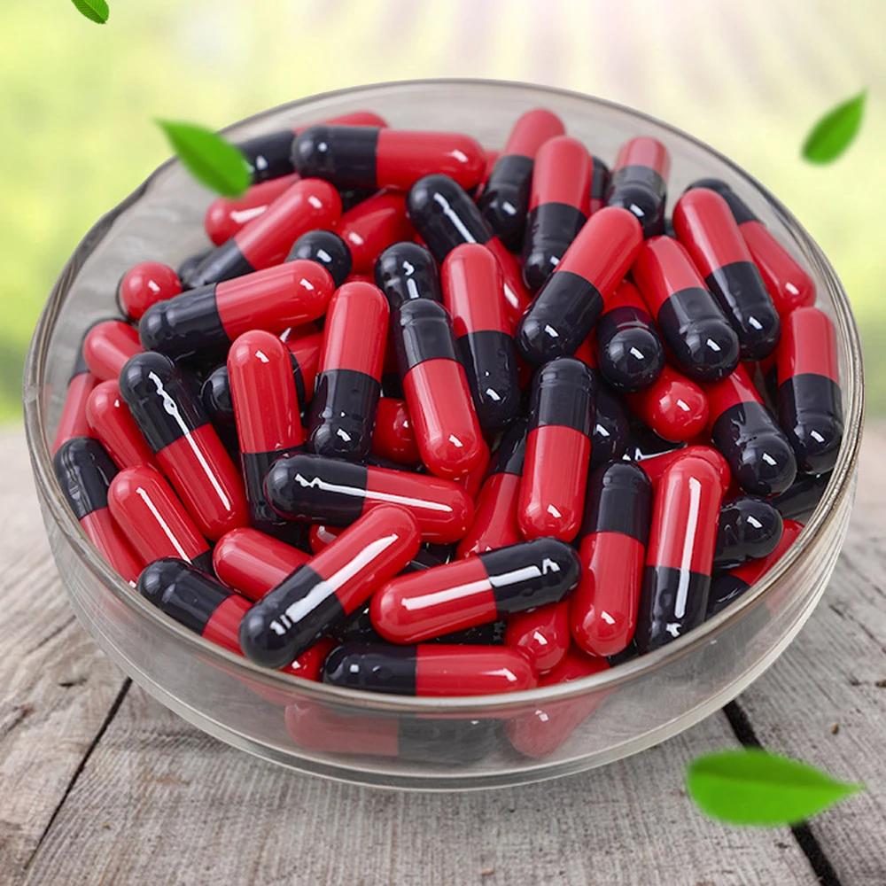 1000pcs lot free shipping red black gelatin empty capsules hollow