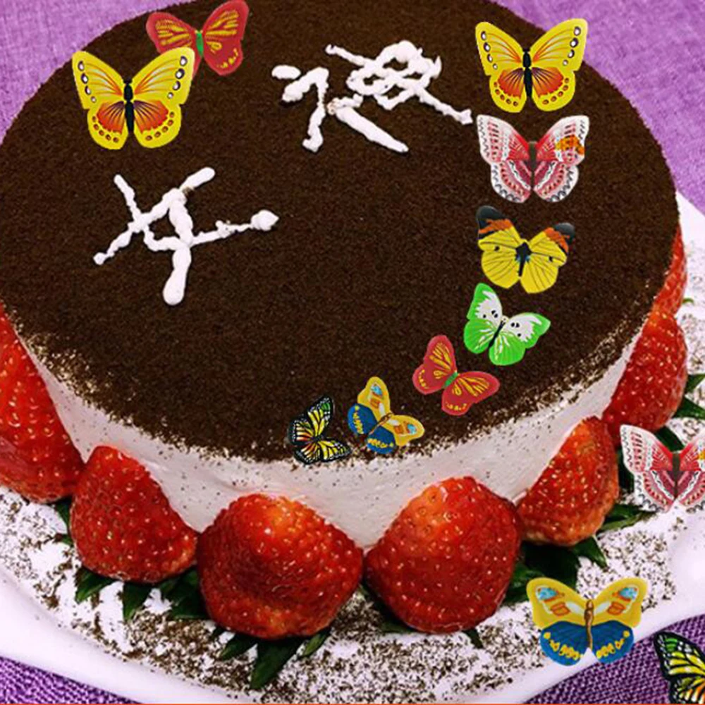 100pcs/box butterfly flowers edible glutinous wafe