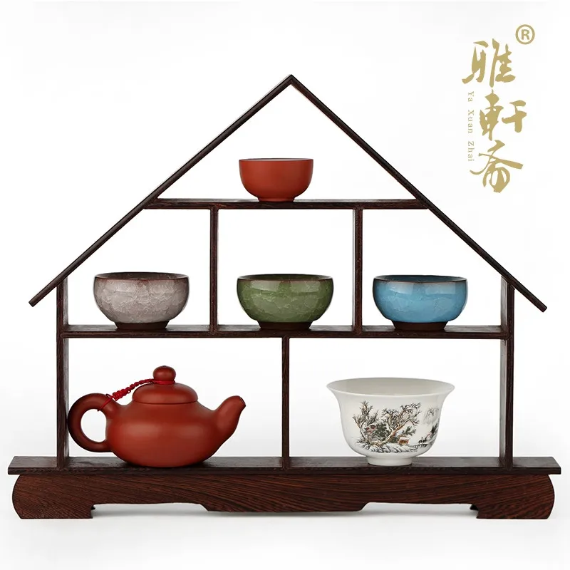 

Zhai small shelf wings TZ Mahogany Wood Easel wood tea teapot decoration crafts base