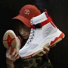 Осенняя аутентичная прогулочная обувь; женские спортивные дышащие спортивные носки в стиле «тройной S» в стиле «Старый папа»; ботинки до середины голени; кроссовки