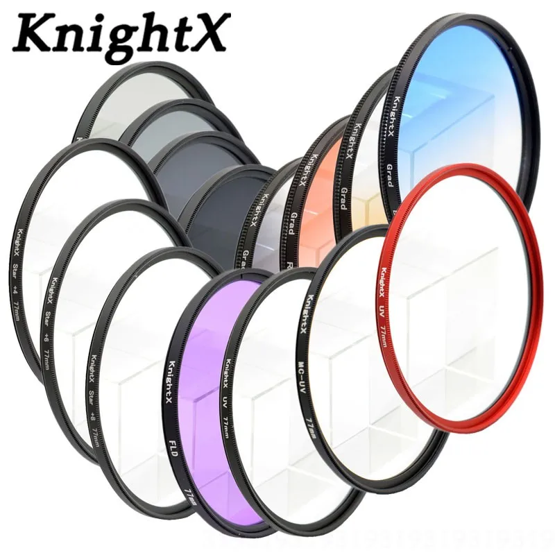 KnightX UV uv фильтр объектива камеры для sony Canon Nikon Pentax OLYMPUS 1100d 600d t6 a57 t1i d3100 аксессуары a390 eos 55 58 67