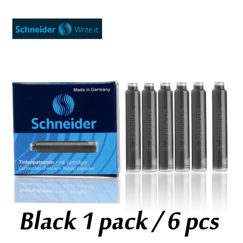 Германия Шнайдер BK401 детская практика каллиграфии, для студентов ручка мужского и женского пола 0,38 мм EF острым в сумке - Цвет: black ink cartridges
