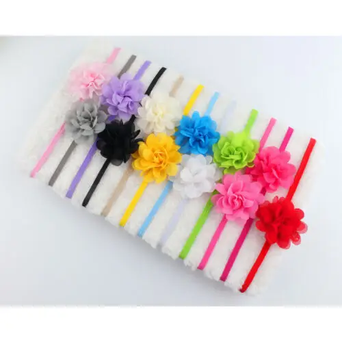 

12Pcs Baby Girl Flower Hairband Soft Elastic Headband Hair Accessories Band