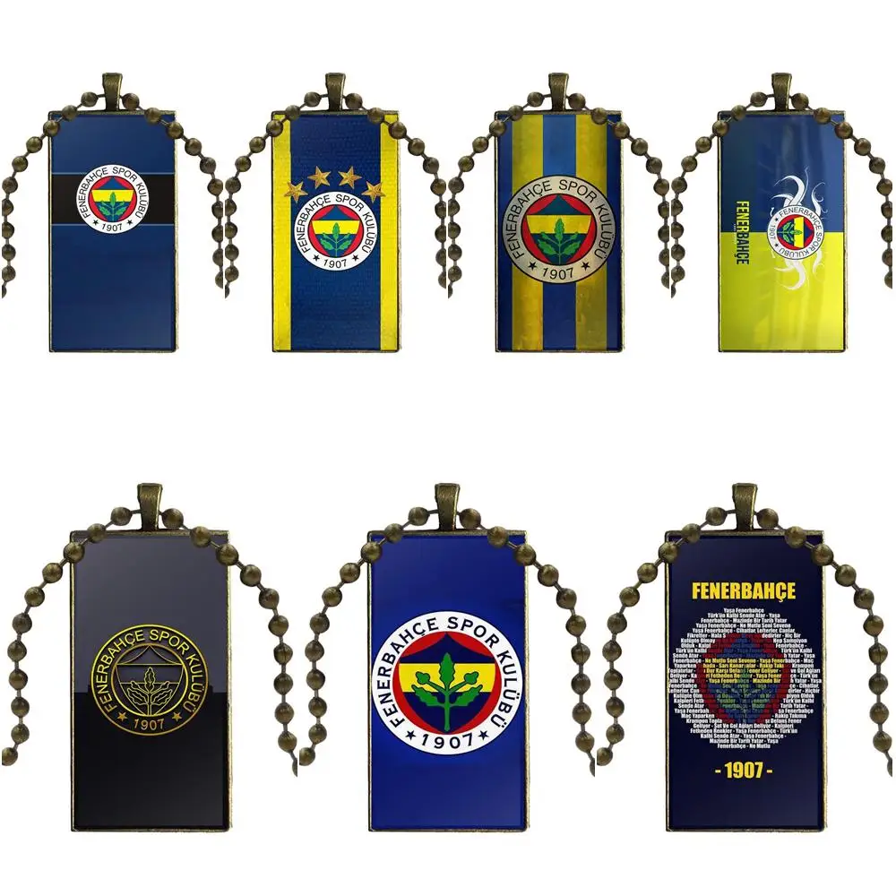 

EJ Glaze Fenerbahce Fc For Women Men Fashion Necklace Handmade Rectangle Shape Choker Necklace Jewelry Multi Designs