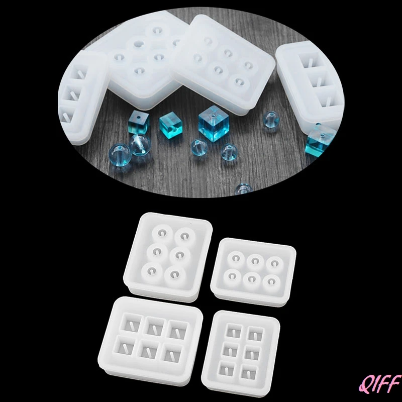 

DIY Silicone Bead Mold Round Square Shape Handmade Jewelry Making Hand Craft
