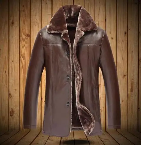 New arrival Men Leather Jackets Winter Thicken Fleece PU Leather Jackets Casual Coats jaqueta de couro masculina Warm Plus 4XL