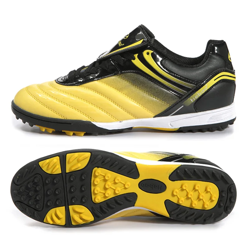 TIEBAO/профессиональные футбольные бутсы для помещений; футбольные бутсы; Botas Futbol patos De Futbol; спортивная обувь; Детская футбольная обувь - Цвет: Yellow Black