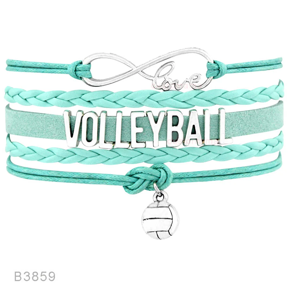 Bracelet Jewelry Volleyball Golf Sports Infinity Love Charm Handmade Adjustable for Women Men Boy