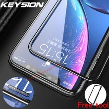 KEYSION With Dust Filter 3D Full Coverage Tempered Glass Film For iPhone XS Max XR Glass Film Anti-FingerPrint Screen Protector