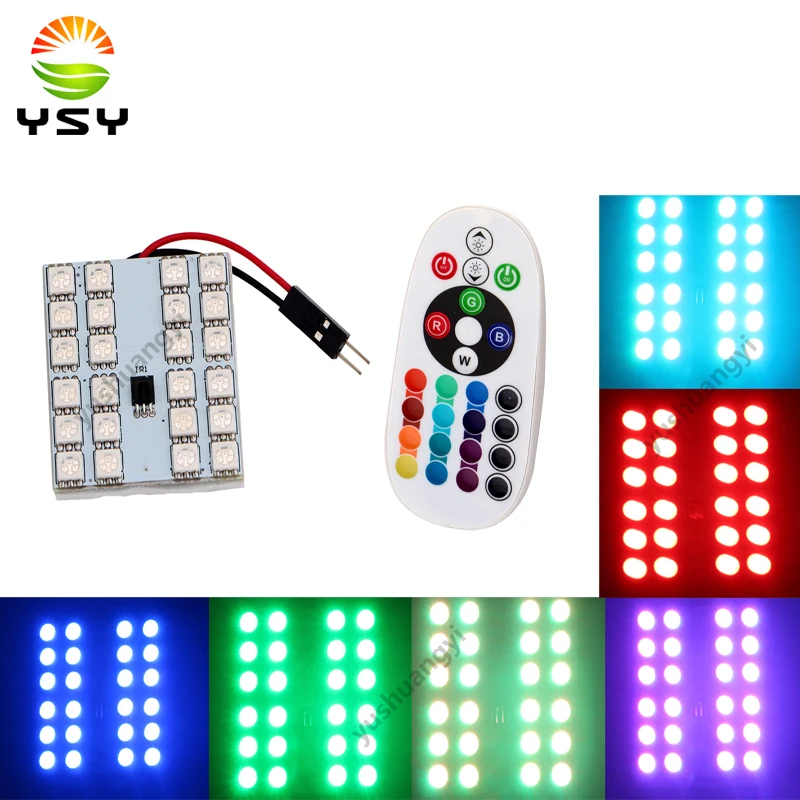 10 шт. RGB 5050 24SMD светодиодный Клин свет авто Дистанционное управление красочные лампы DC 12 В