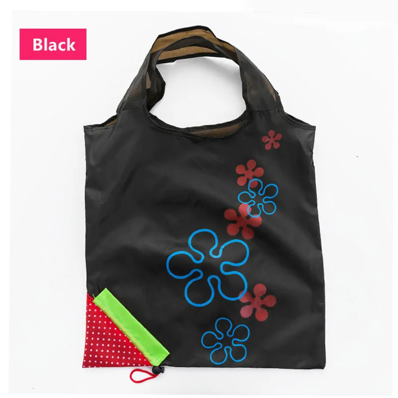 Креативные милые животные хозяйственные сумки рыбы путешествия складная сумка продуктовая сумка для хранения Многоразовые Мультяшные хозяйственные Эко сумки 1 шт - Цвет: strawberry black