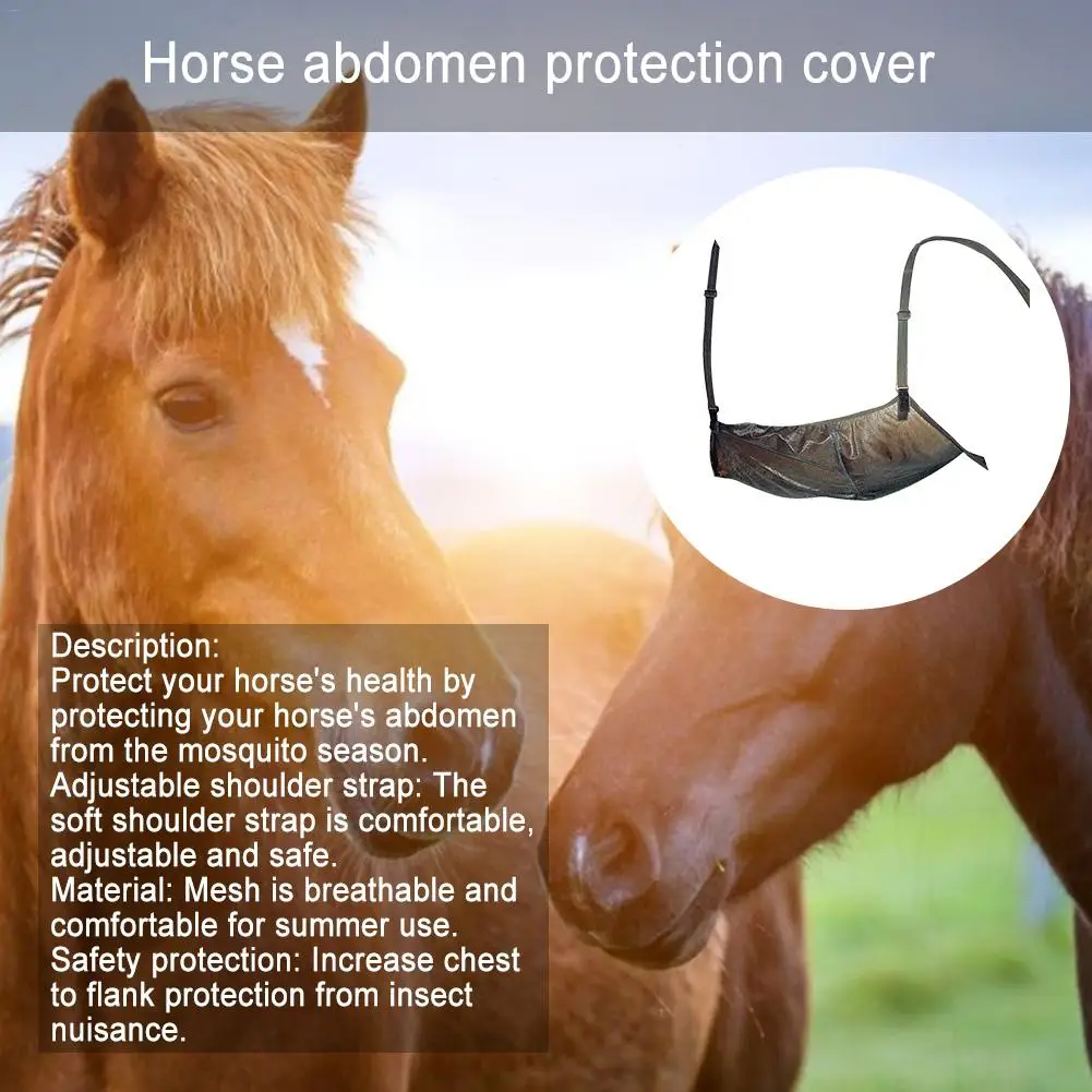 Horse Abdomen Protective Cover Horse Anti-mosquito Net Comfortable Breathable Anti-scratch Protection Mesh Animal Supplies
