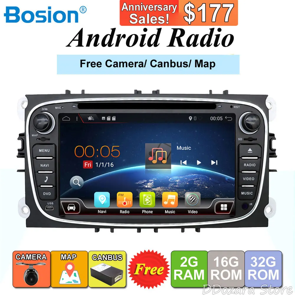 2 din Android 7 1 Quad Core font b Car b font DVD Player GPS Navi