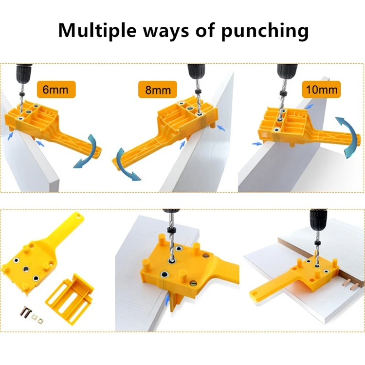 6/8/10 мм карман отверстие джиг комплект Самоцентрирующийся зажимной ABS Пластик сверло под дюбель руководство инструмент высокого Скорость Сталь биты для сверла для деревообработки