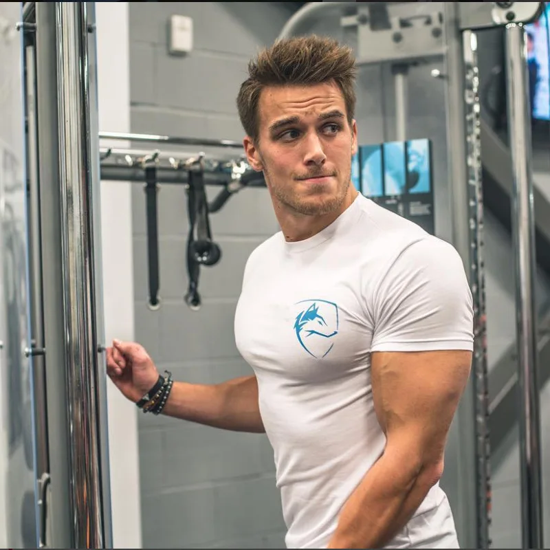 

ALPHALETE 2019 New Fashion Casual O Neck Short Sleeve Tees Men Gyms Fitness Jogger Cotton Tights Tops Clothing