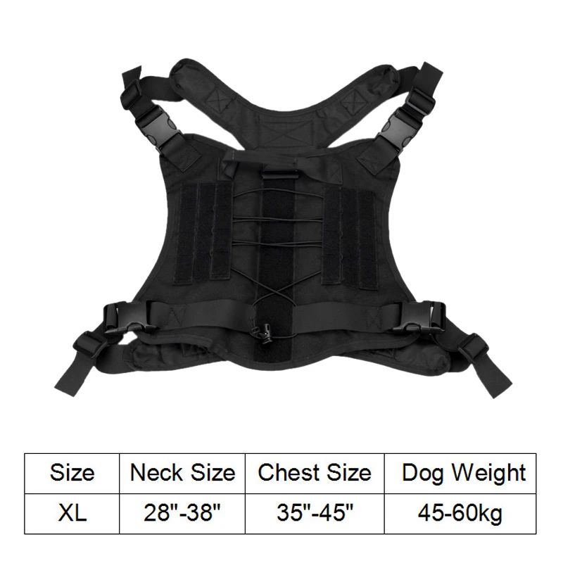 Поводок для больших собак, полицейская тактическая дрессировка для собак, военный Регулируемый Нейлоновый Жилет Molle