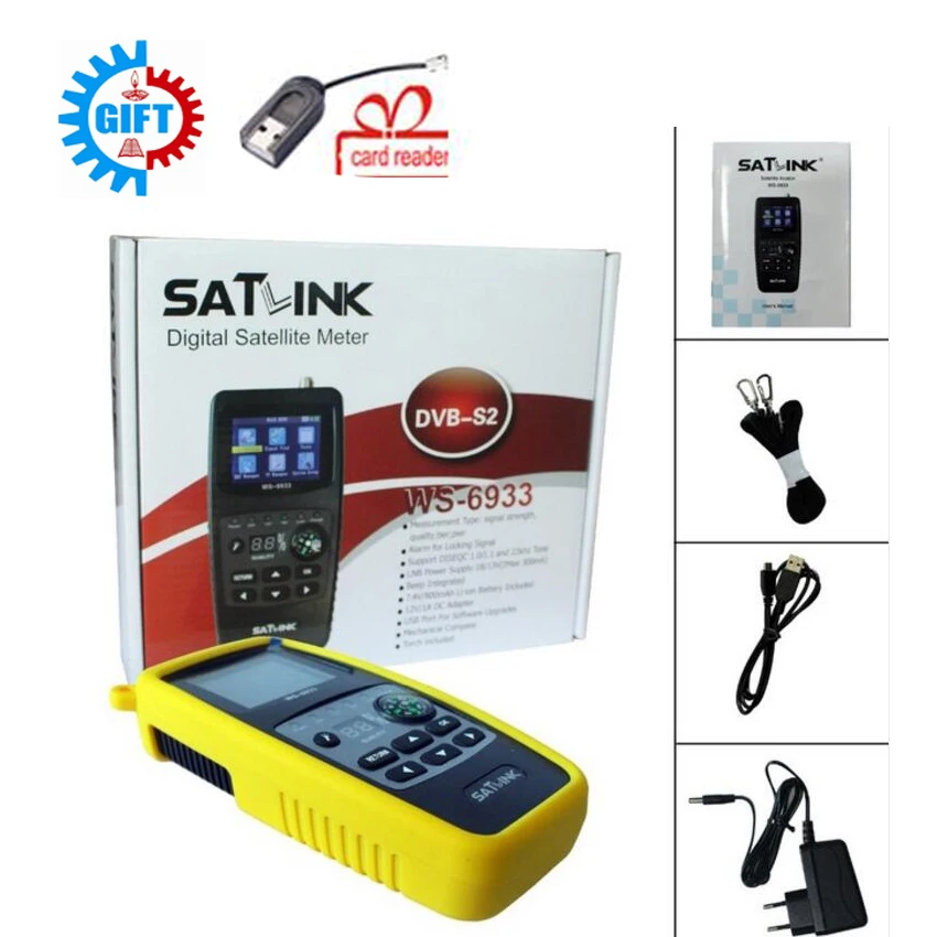 

ws6933 Satlink WS-6933 satfinder satellite finder satlink WS6933 2.1 Inch LCD Display DVB-S FTA C&KU BandMeter