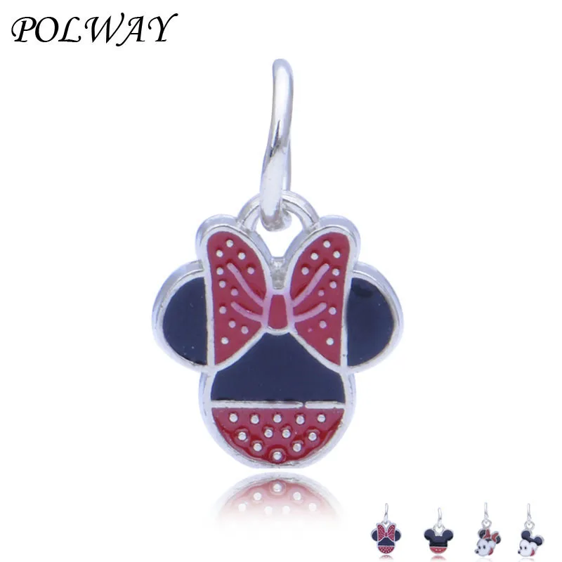lot Minnie Charm Necklace Bracelet Earrings Pendants Key DIY