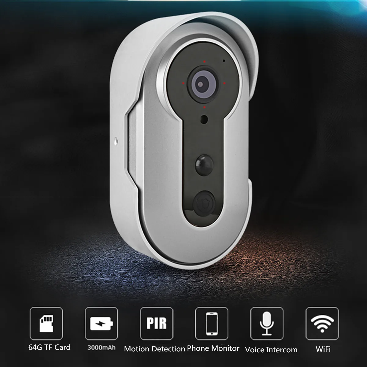 

Wireless Video Wifi Doorbell Camera Security Monitor Intercom PIR Night Vision 1 Million HD Image P2P 2 Way Talk Video Record