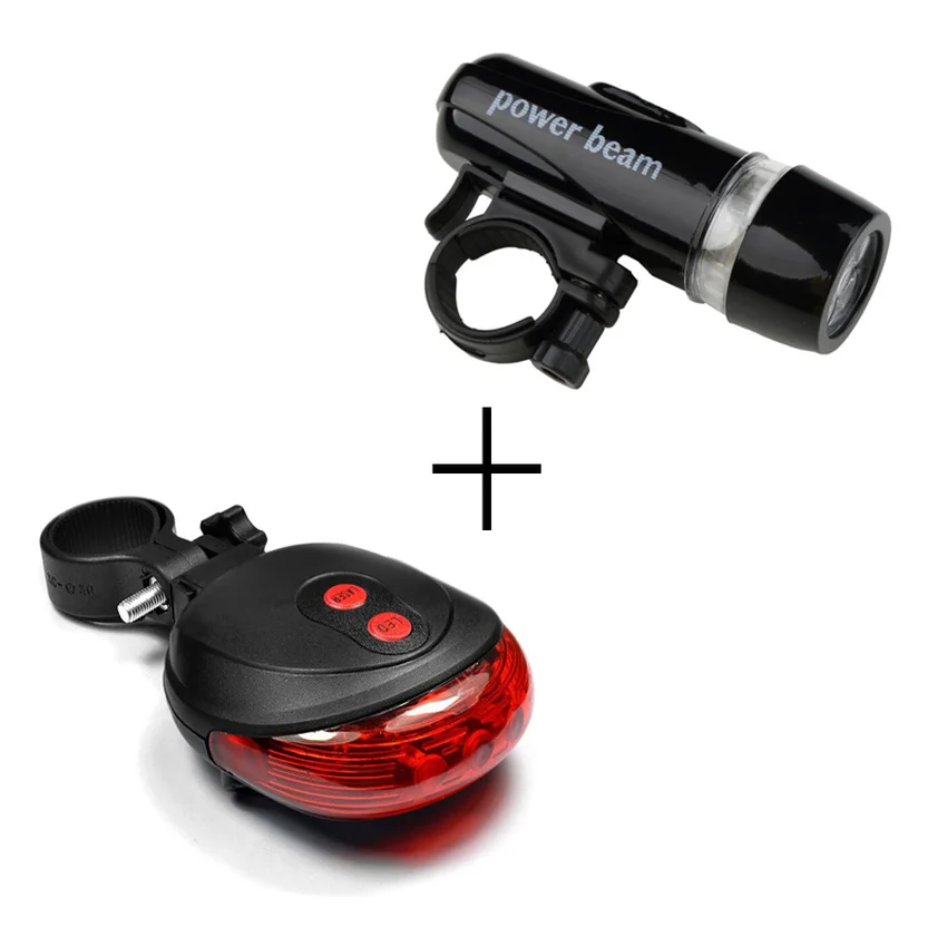 

#Hot# High Quality Bicycle Rear Light 5 LED Power Beam Front Light Head Light Laser Torch Lamp for Cycling Headlight Taillight